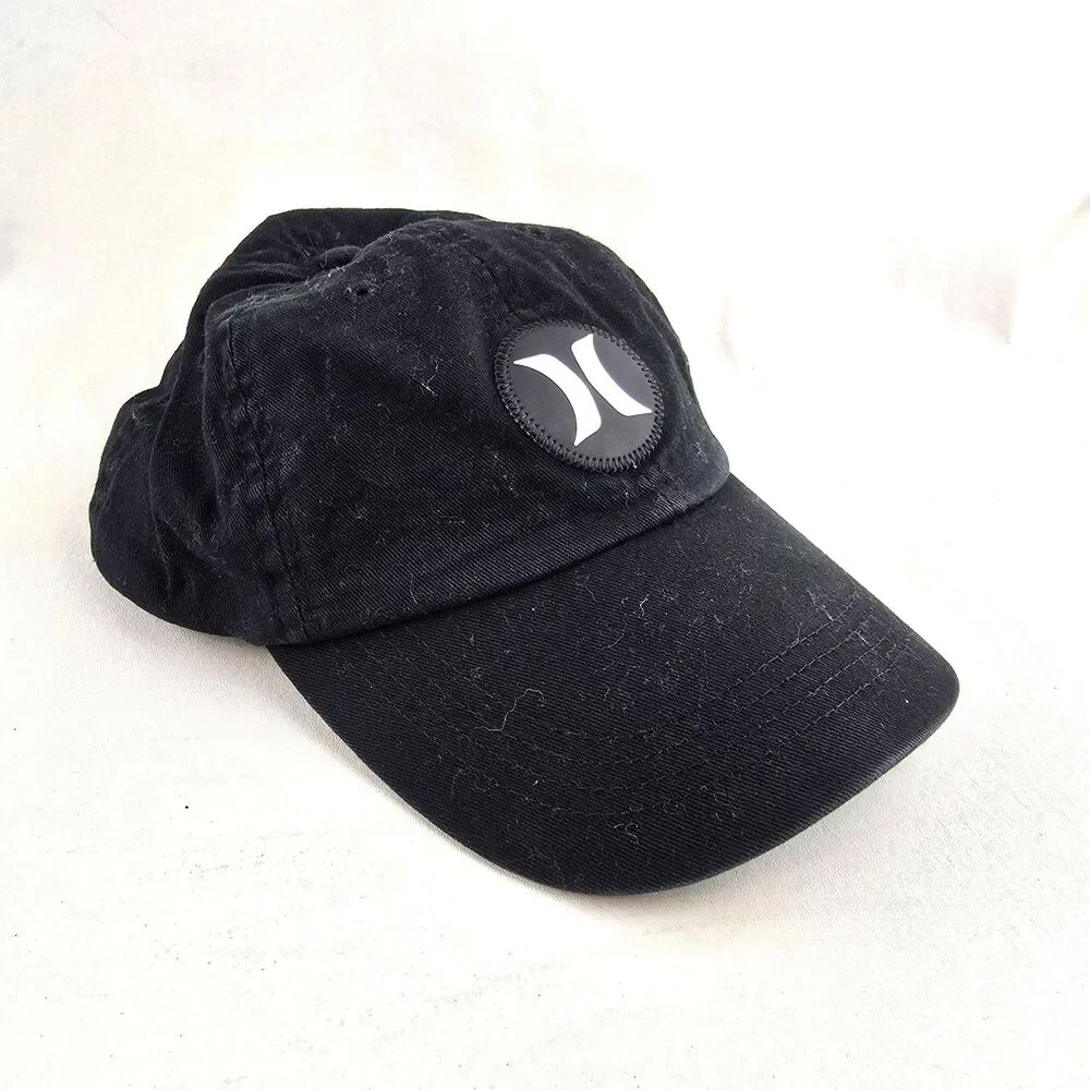 Hurley Hat Youth Black Adjustable Curved Brim Cap Logo Patch Casual Surf Skate